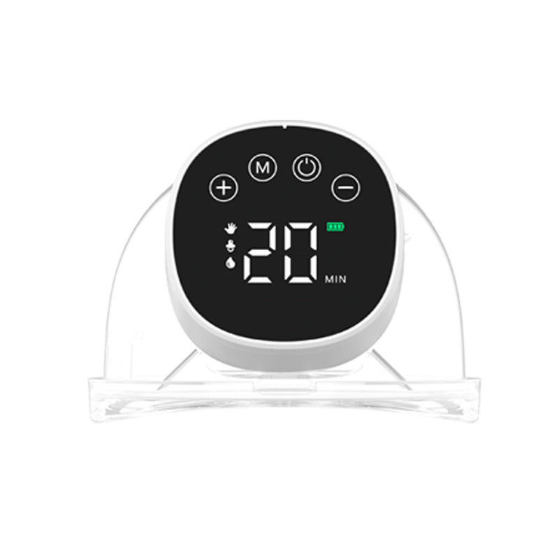 Extractor de leche portátil Mimaluz vista frontal con pantalla LED